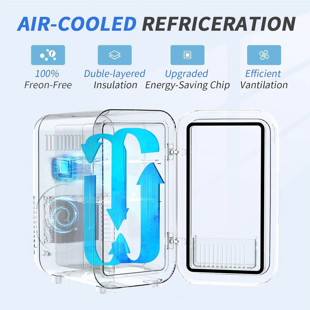BEICHEN Mini Fridge, 6 Liter/8 Can Skincare Fridge, 110V AC/DC Portable Thermoelectric Cooler & Warmer Refrigerators for Bedroom, Dorm, Office, Car, Pink