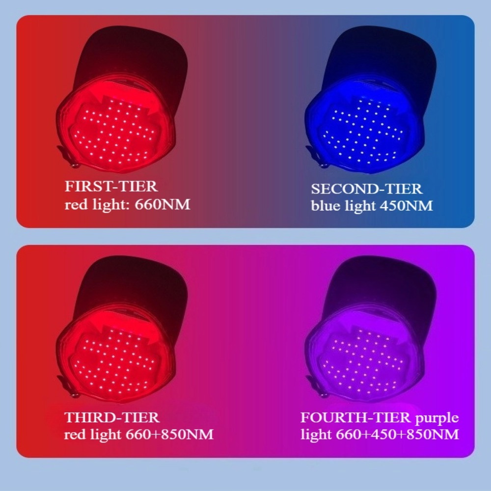 Morfone 56-LED Red Light Therapy Cap - Portable Red Light Hair Growth Cap for Home or Travel Use（Black）
