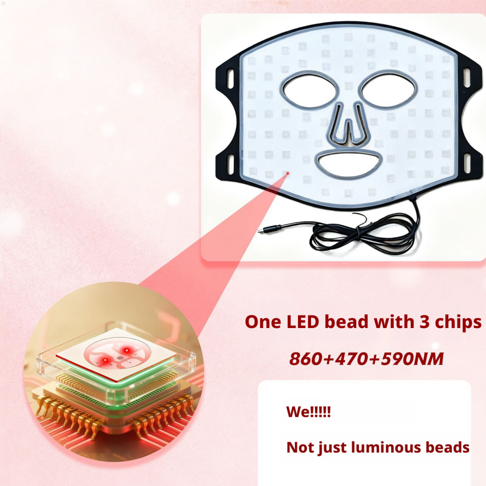 Morfone 72LED 660+850nm Red Light Therapy Mask With Timer Function For Home