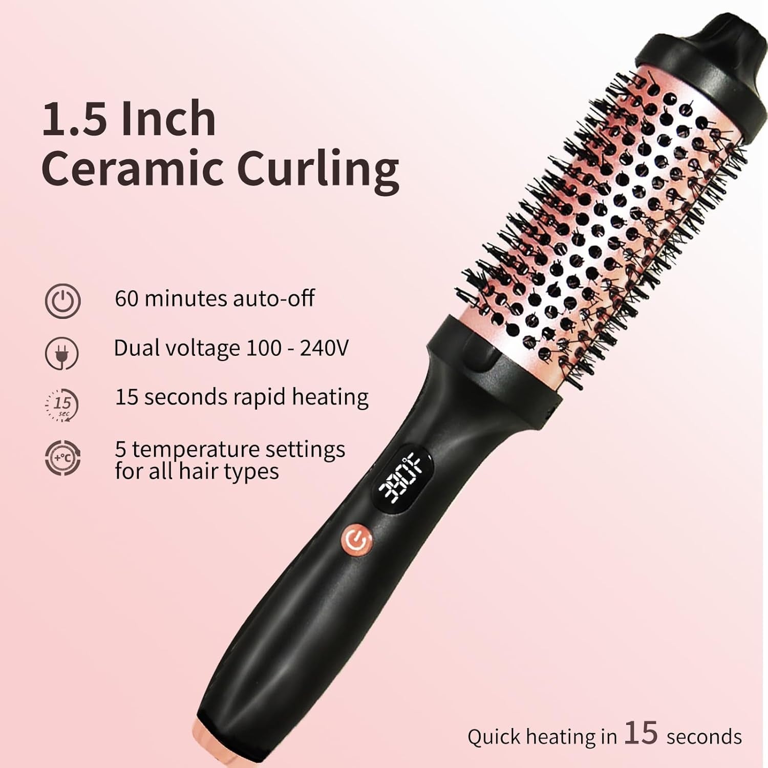 Morfone Ion Heating Curling Comb, 3 Temperature Settings, Effortlessly Create Natural Curls, Top Choice for Holiday Gifts