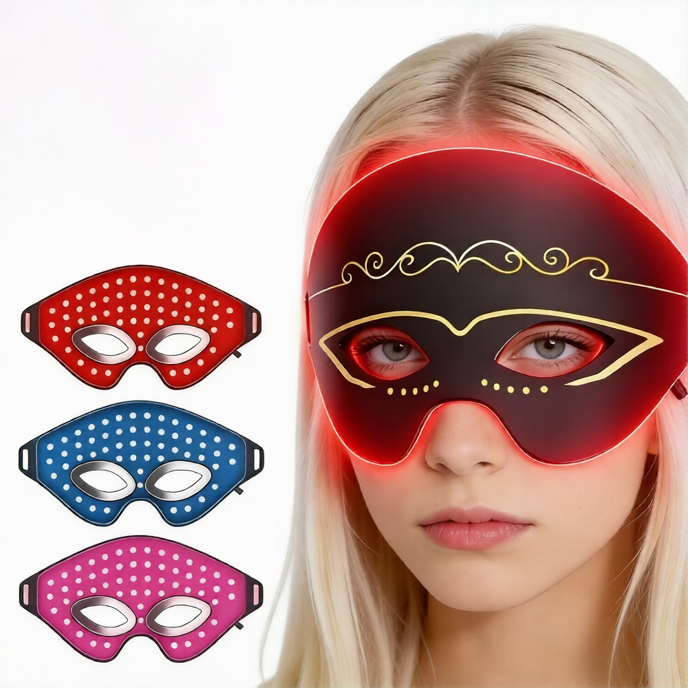 Morfone Red Light Vibrating Massage Mask,  850nm LED red light care set with timer function and 4 modes. The perfect gift choice