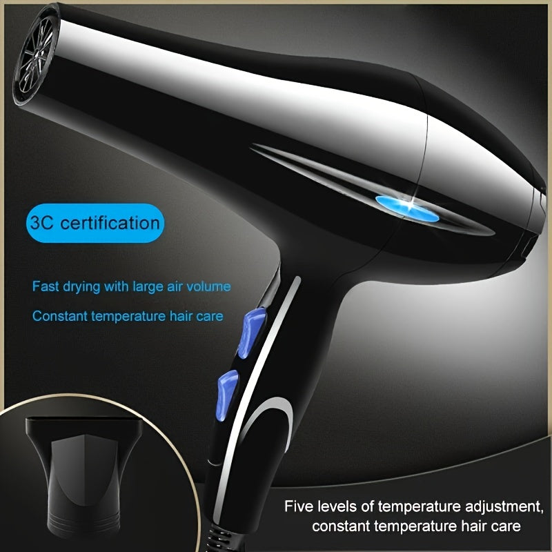 Morfone 12pcs-in-1 multi-function hair dryer with comb and hair clips, featuring high power and capable of both heating and cooling.