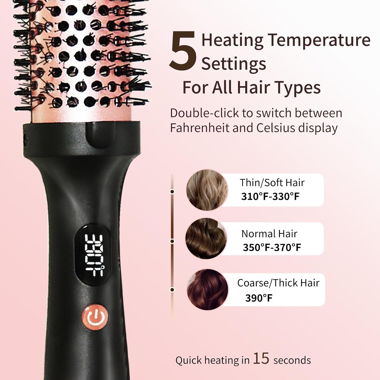 Morfone Ion Heating Curling Comb, 3 Temperature Settings, Effortlessly Create Natural Curls, Top Choice for Holiday Gifts
