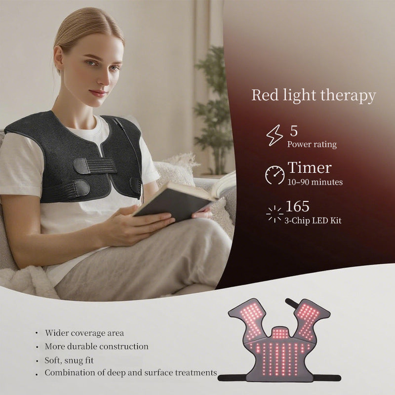 Morfone Light Therapy Pad for Neck, Shoulder and Back Pain Relief Multi-Functional Red Light Therapy Pad Black 1 Piece