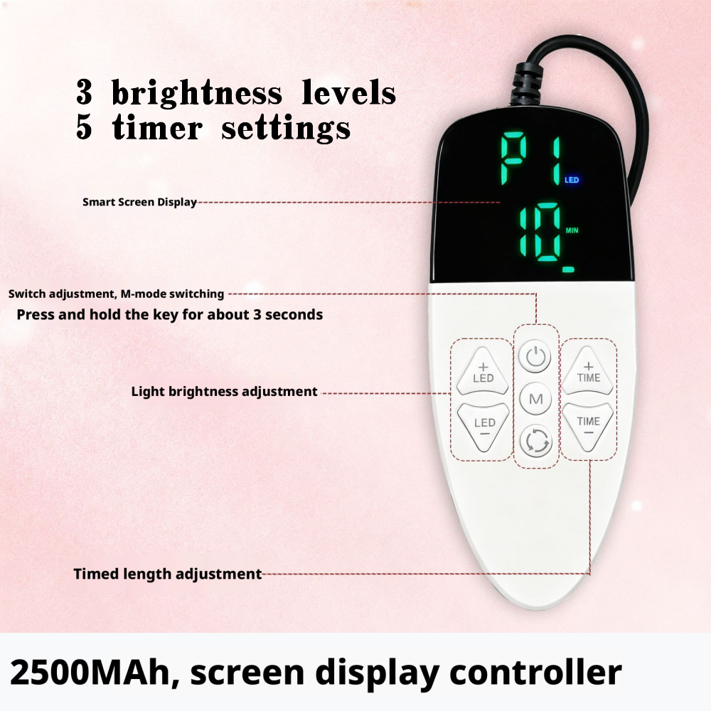 Morfone 72LED 660+850nm Red Light Therapy Mask With Timer Function For Home