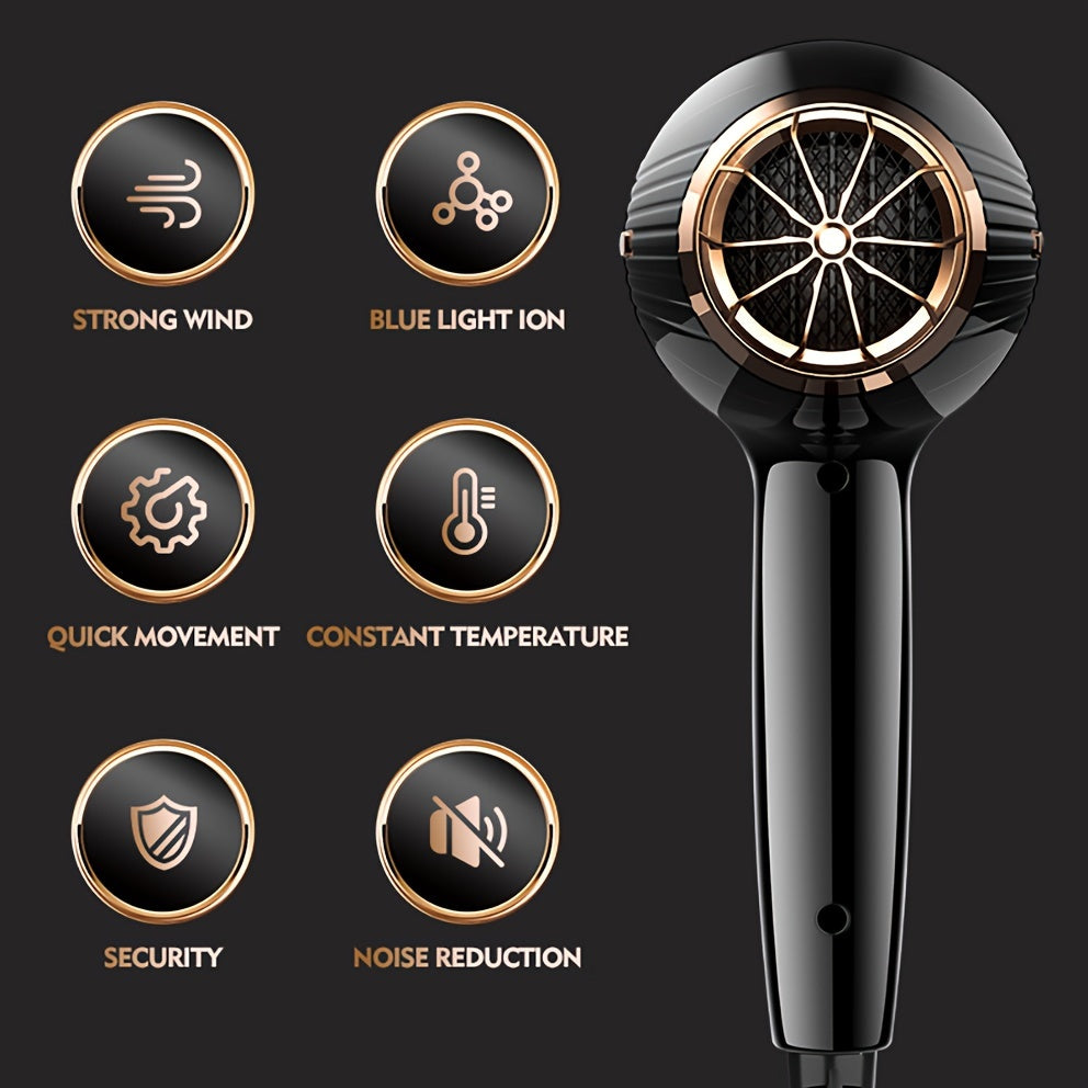 Morfone Black 12-piece Hair Dryer Set. Hair styling tools equipped with accessories such as combs, clips, and hair dryers. As a gift set