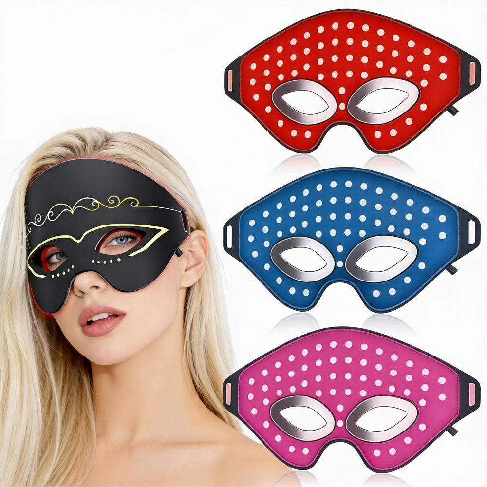 Morfone Reduces wrinkles around the eyes and relieves fatigue. Red light eye care mask with 3 modes, black, 1 piece