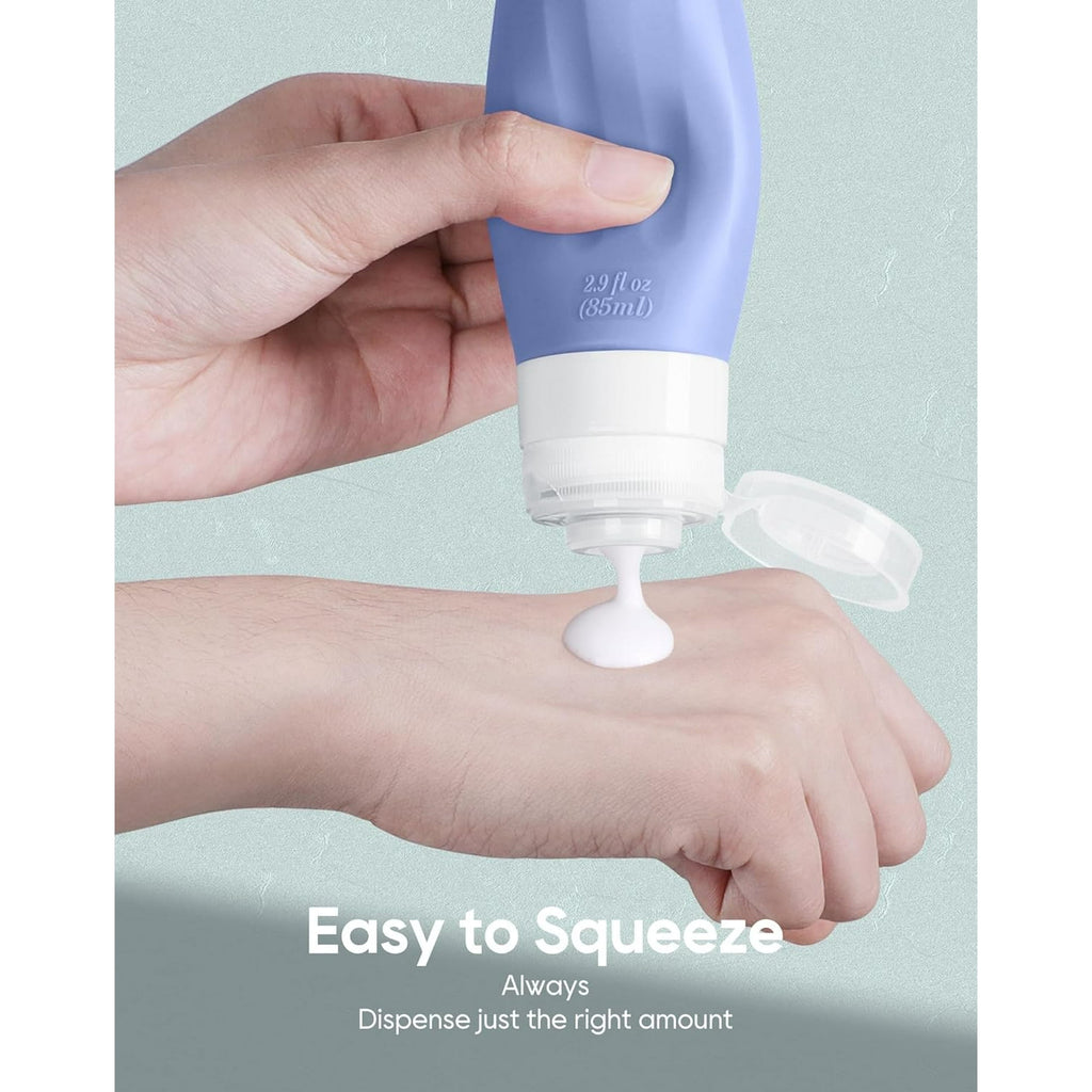 Morfone 16 Pack Silicone Travel Bottles Set for Toiletries TSA Approved Travel Containers Leakproof Squeezable Refillable Travel Accessories 2oz 3oz for Shampoo Conditioner Lotion Liquids (Blue)