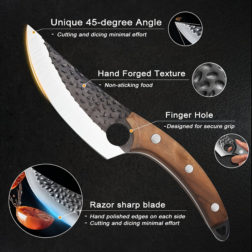 ACMETOP Chef Knife, High Carbon Steel Kitchen Knife for Meat Cutting, Slicing, Camping, BBQ – Essential Kitchen Tool