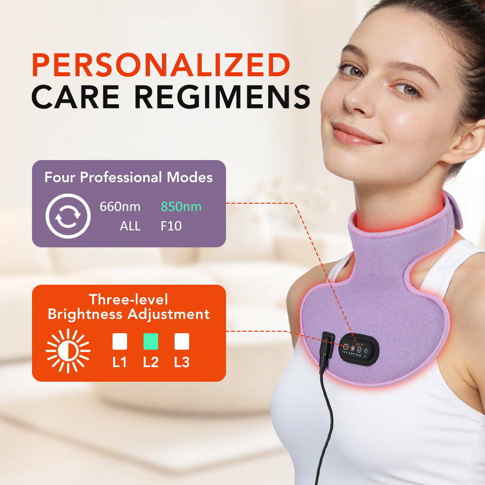 Morfone 72 LED 660nm+850nm near infrared Red Light Therapy Portable Wrap for Neck Pain Relief
