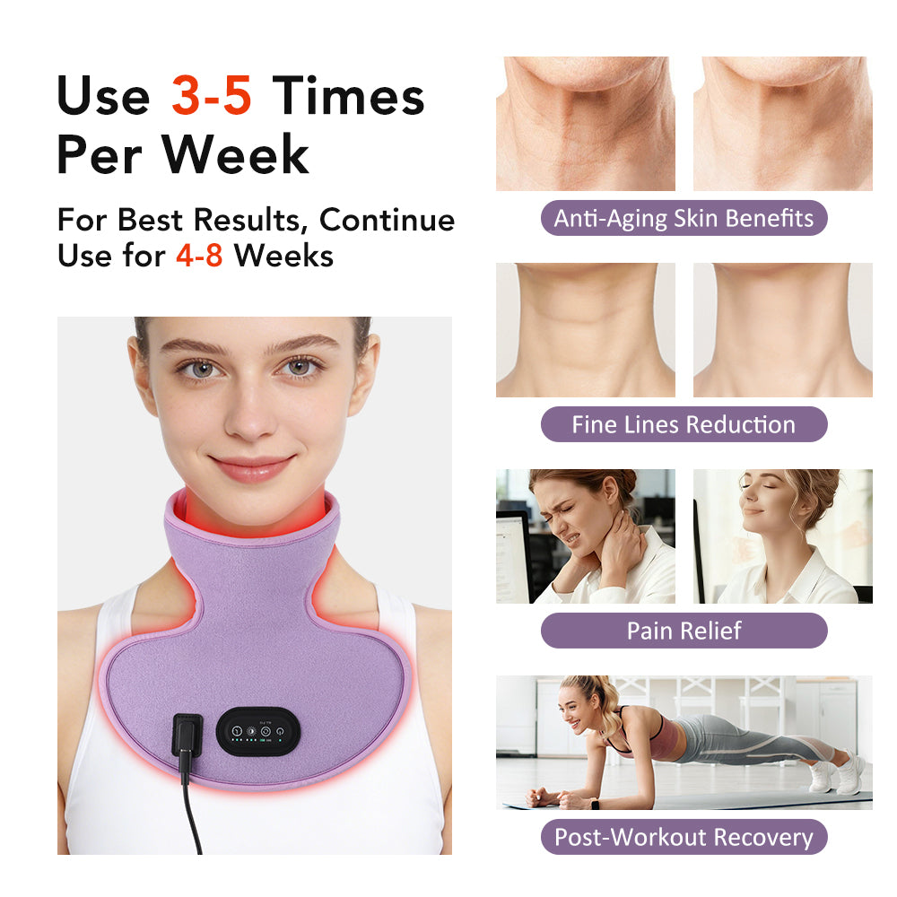 Morfone 72 LED 660nm+850nm near infrared Red Light Therapy Portable Wrap for Neck Pain Relief