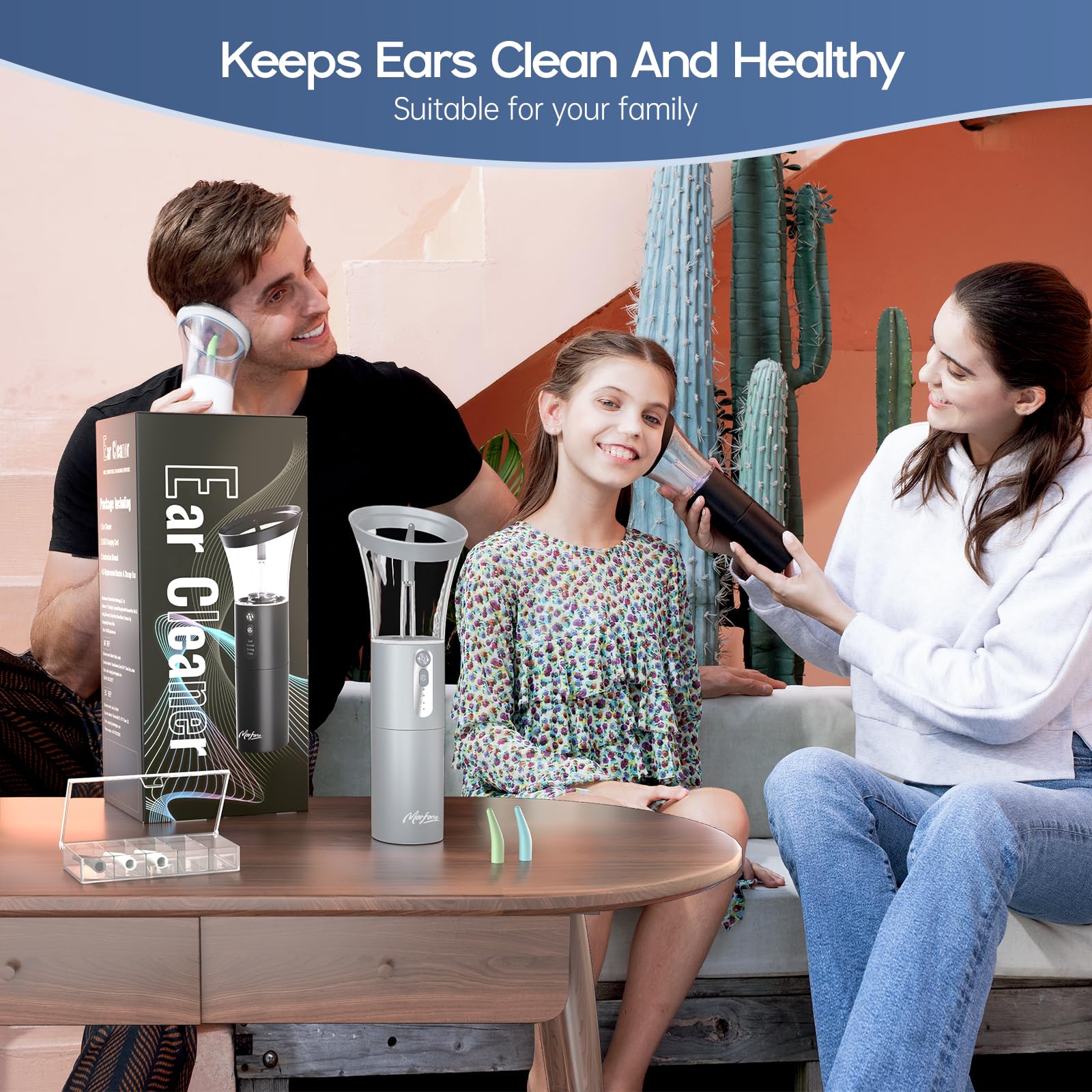 Morfone 4 Modes Electric Ear Cleaner with 5 Nozzles Ear Cleaner Ear Cleaning Kit Ear