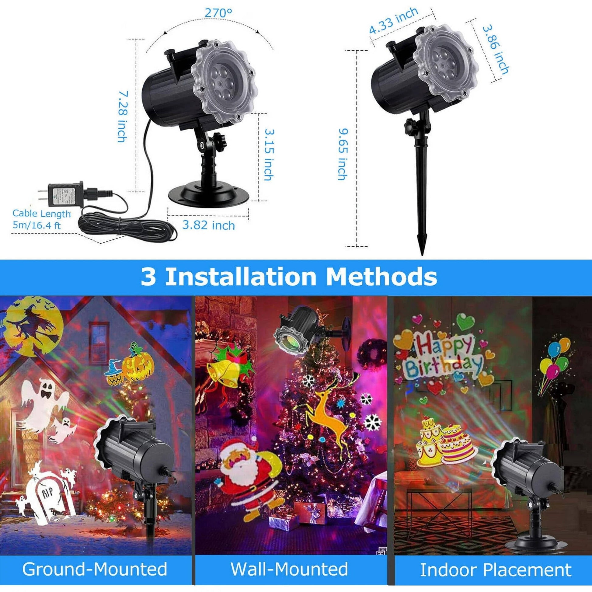 Morfone Christmas Projector Lights Outdoor, Holiday Projector Lights with Remote Control for Xmas Halloween Party Garden Yard Decor