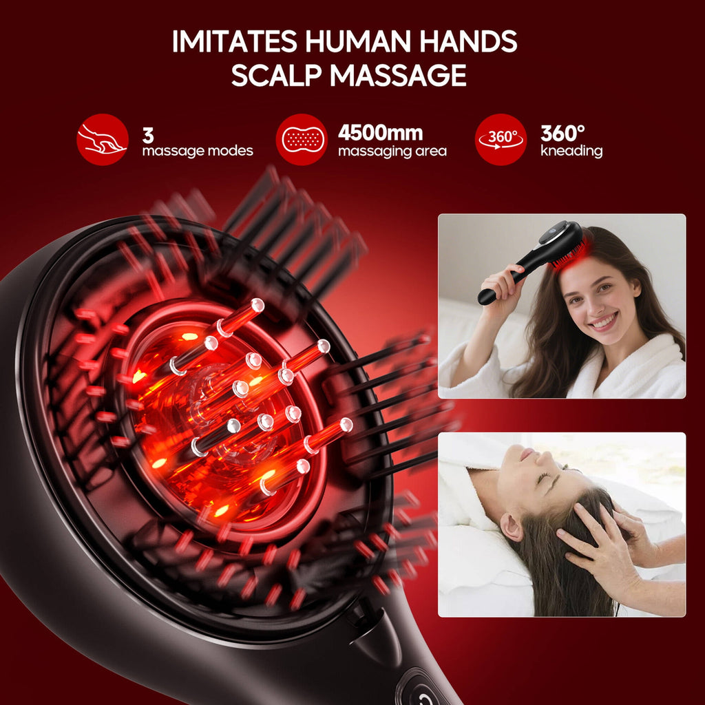 Morfone 3-in-1 Hair Oil Applicator, Electric Scalp Massager Brushes with Nano Mist Sprayer, 4 Massage Modes, Cordless Portable Hair Massager Comb for Men Women