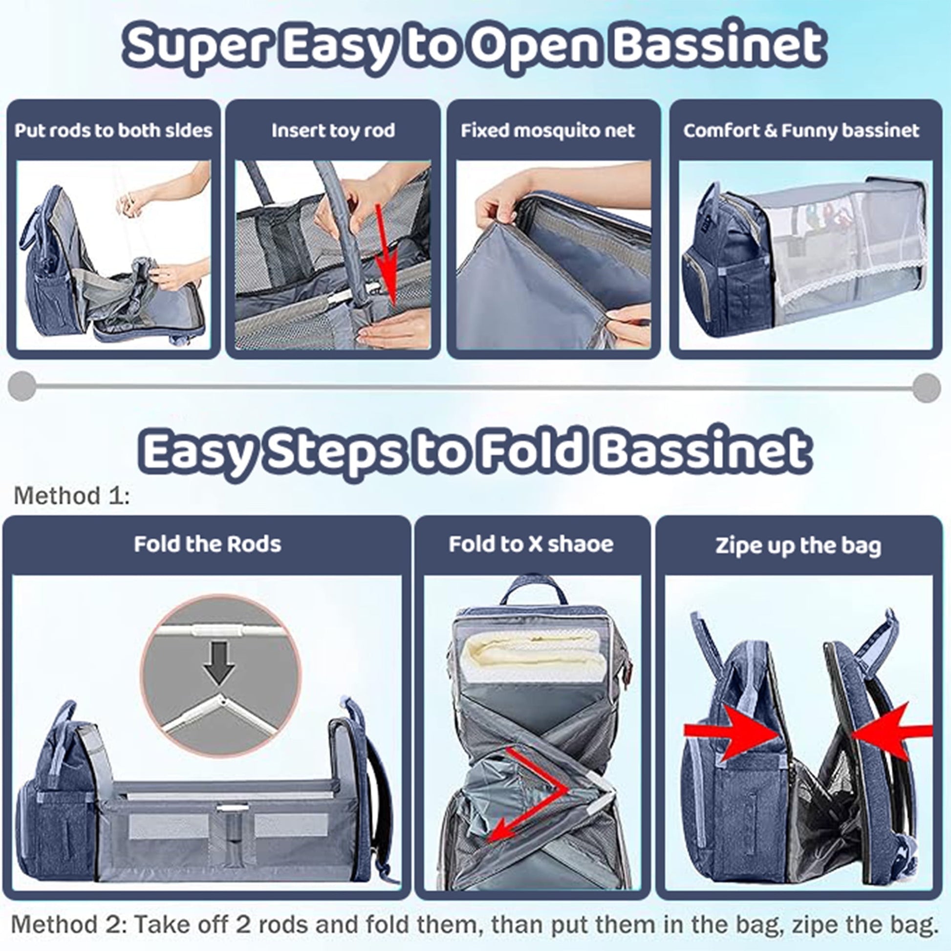 Morfone Baby Diaper Bag Backpack with Changing Station, Large Capacity Baby Bag, Waterproof Travel Backpack with USB Charging Port, Stroller Straps , Baby Shower Gifts