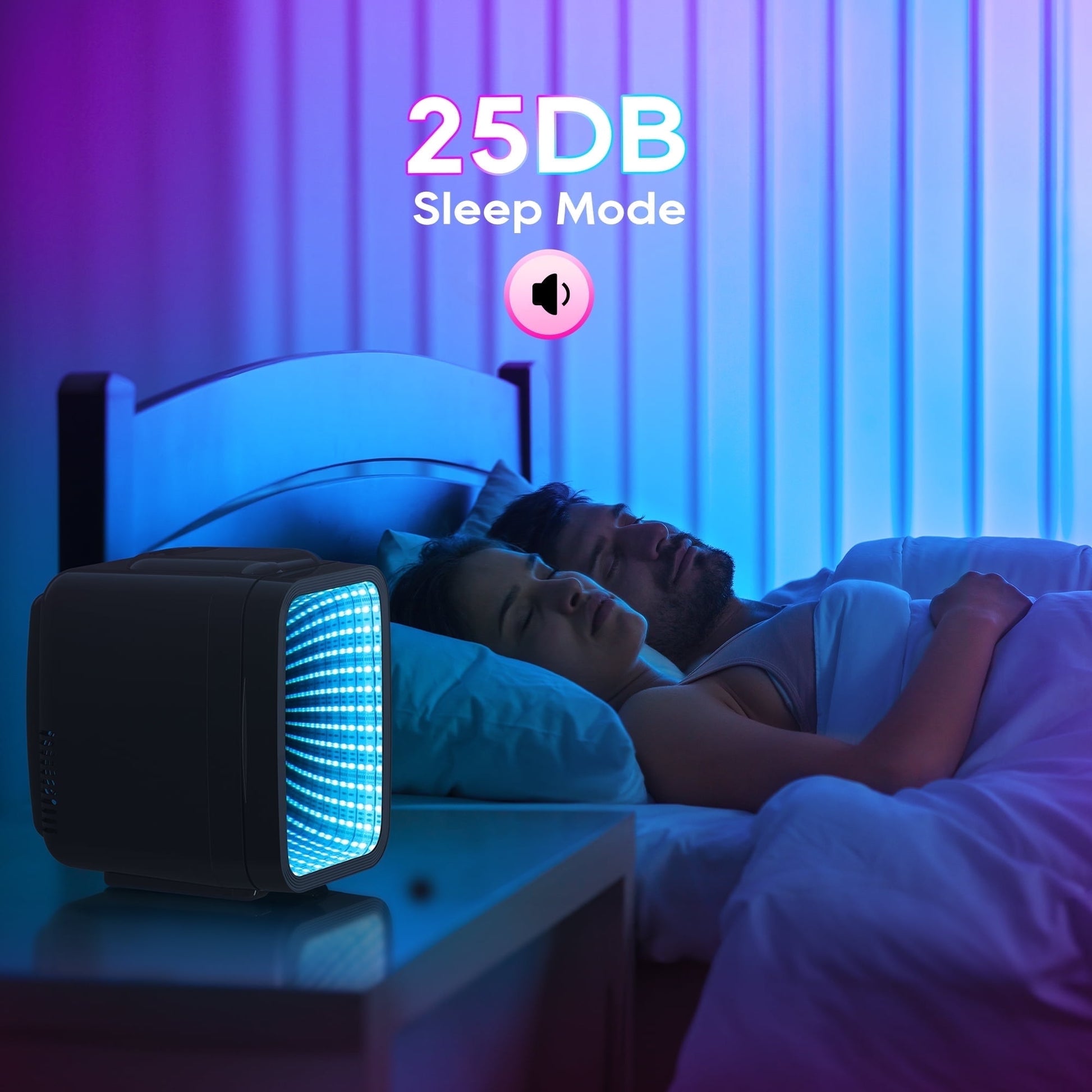 Beichen 4L Mini Fridge with 6-Color LED, Portable Cooler & Warmer for Bedroom, Office, Car – Quiet Thermoelectric Small Refrigerator for Skincare, Drinks & Gaming Room, AC/DC Powered (Black)