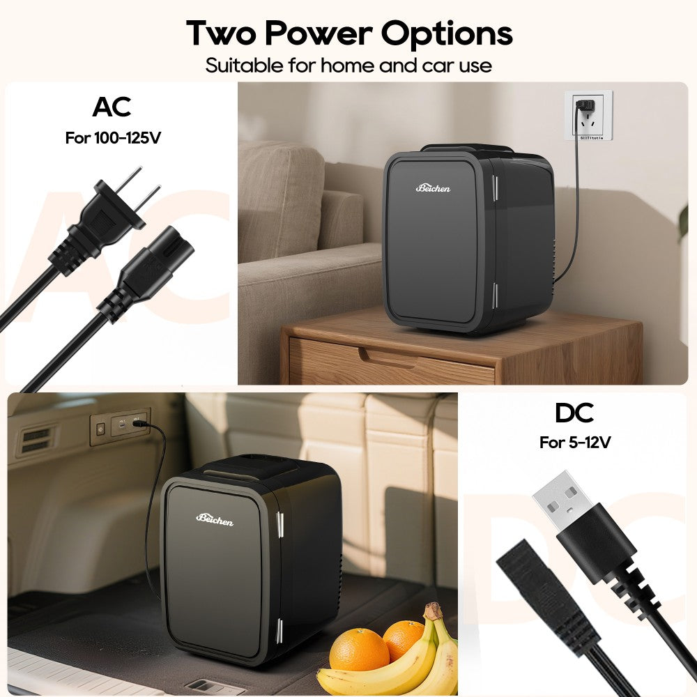Morfone 4L   6L LED Light Car Mini Fridge Suitable for Home Use and Summer Camping