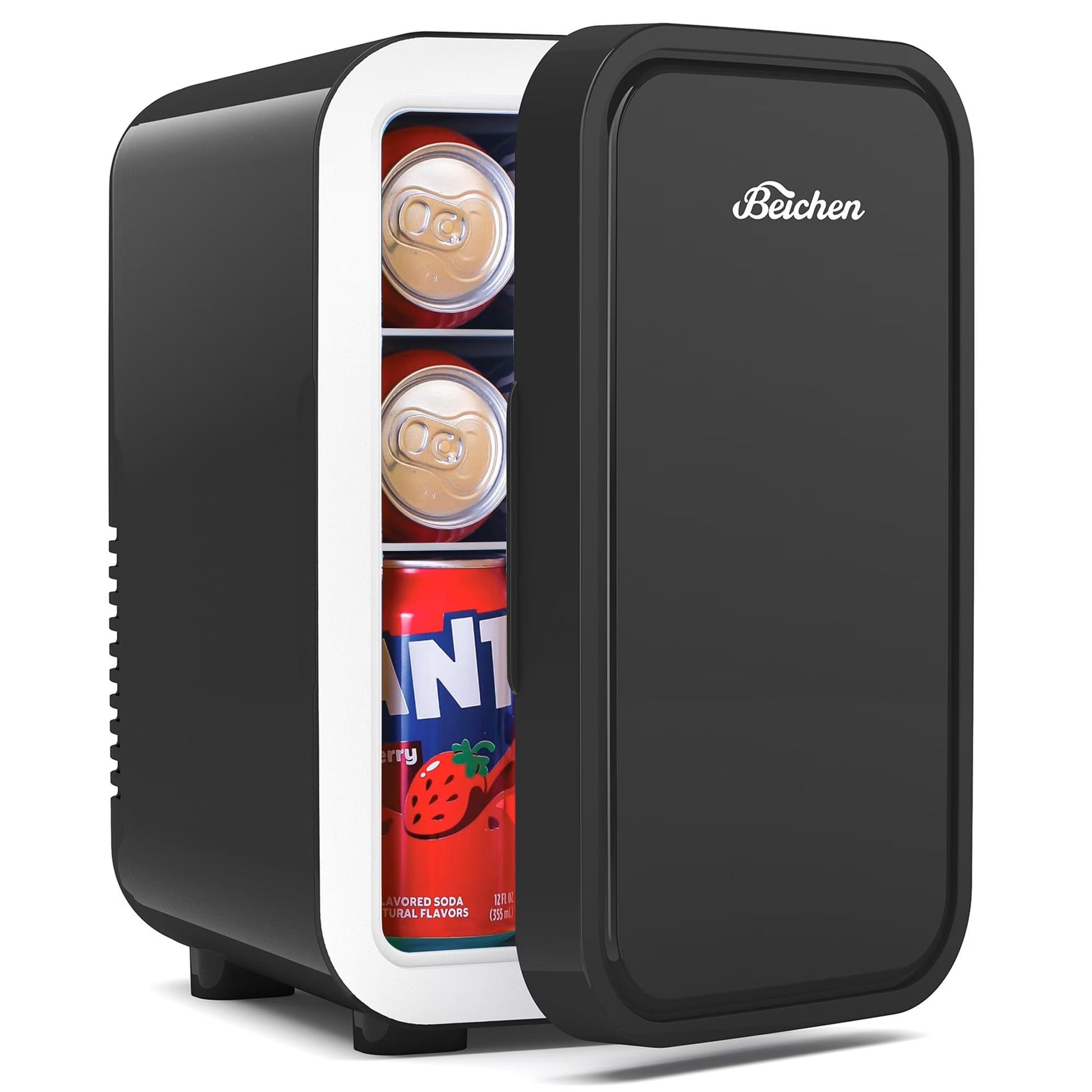 BEICHEN Mini Fridge, 6 Liter/8 Can Small Fridge, AC/DC Portable Skincare Fridge, Cooler and Warmer Refrigerators for Bedroom, Skincare, Beverage, Office, Dorm, Car