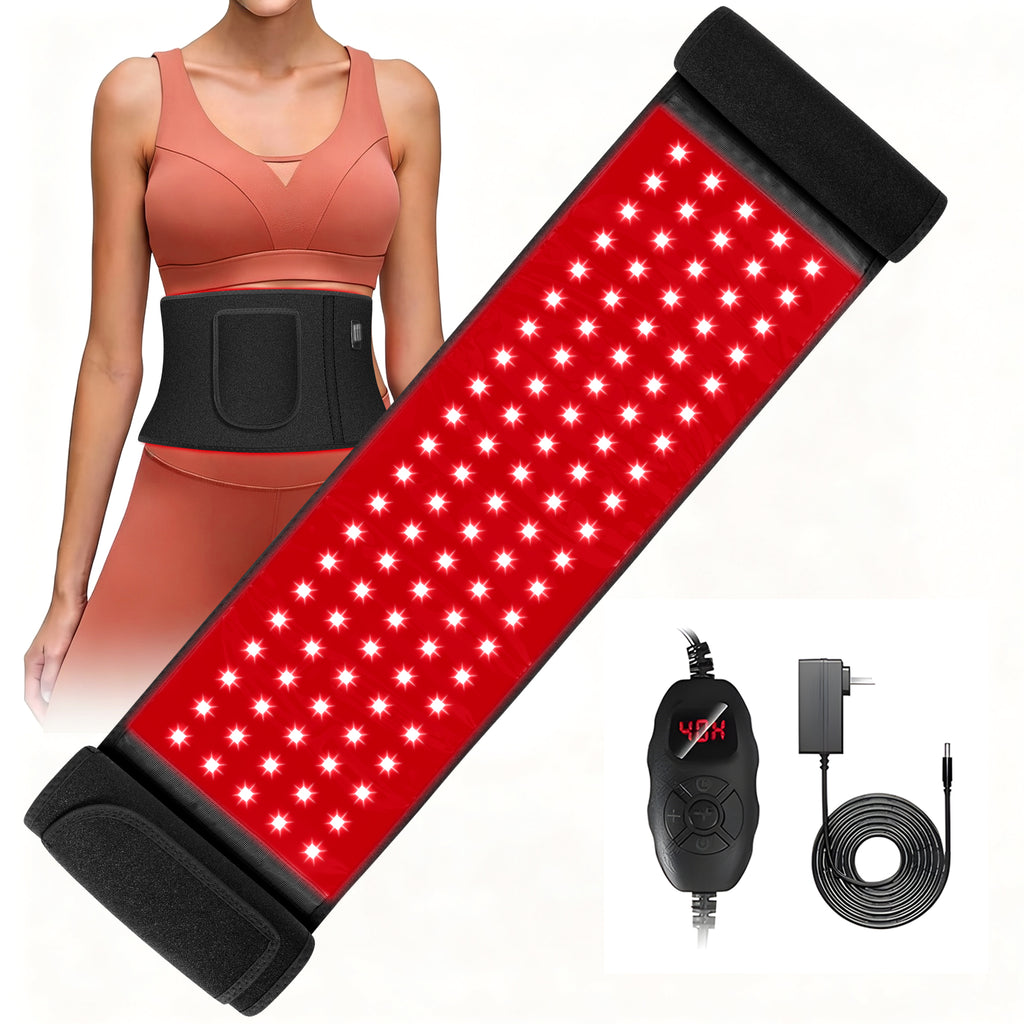 Morfone Red Light Belt for the Body, 660nm and 850nm Infrared Light Wrap, Red Light Pad Mat for Back, Shoulders, Waist, and Knees, Gift for Women Men Fathers Day