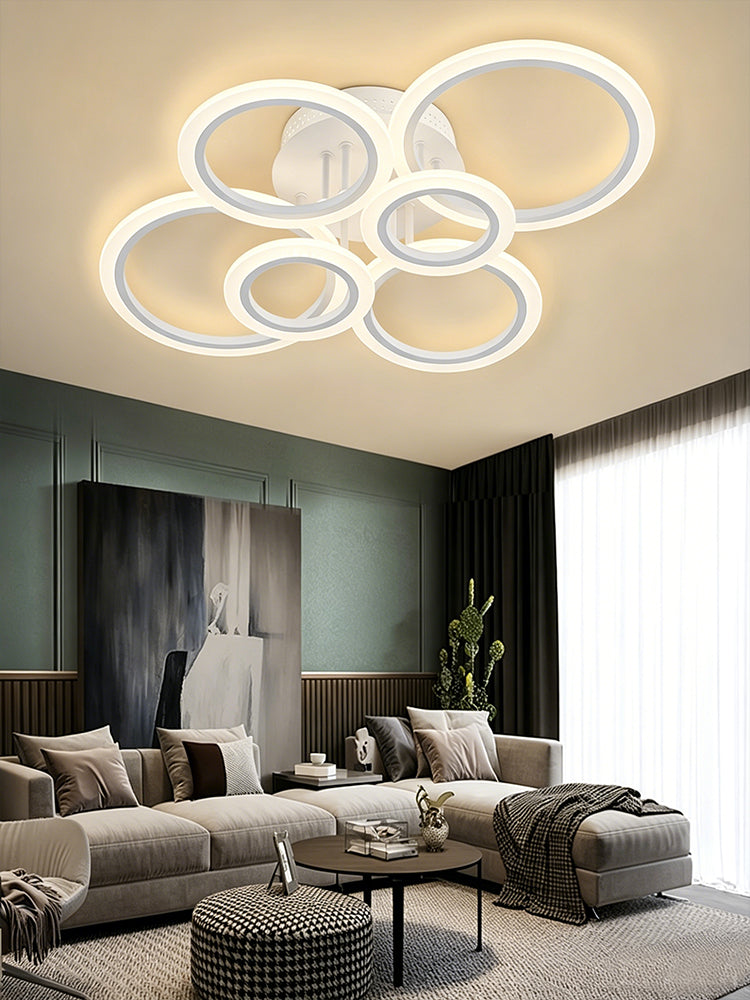 Beichen 6 Rings Modern LED Ceiling Light 4000K Flush Mount Ceiling Lamp