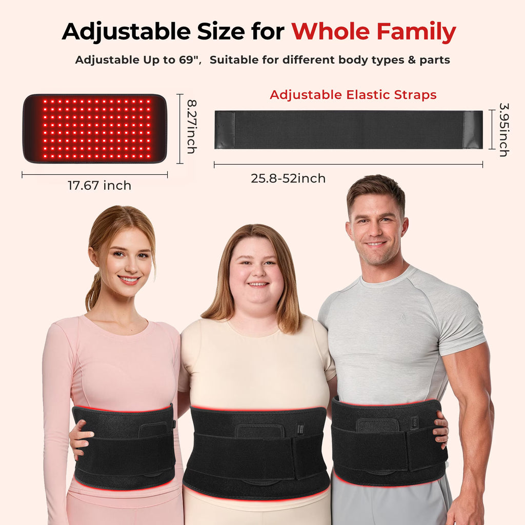 Morfone Red Light Pad for Body, 660nm 850nm Infrared Light Mat, Wearable Red Light Belt Wrap with Timer for Back Shoulder Waist Knee, Gift for Women Men Fathers Day