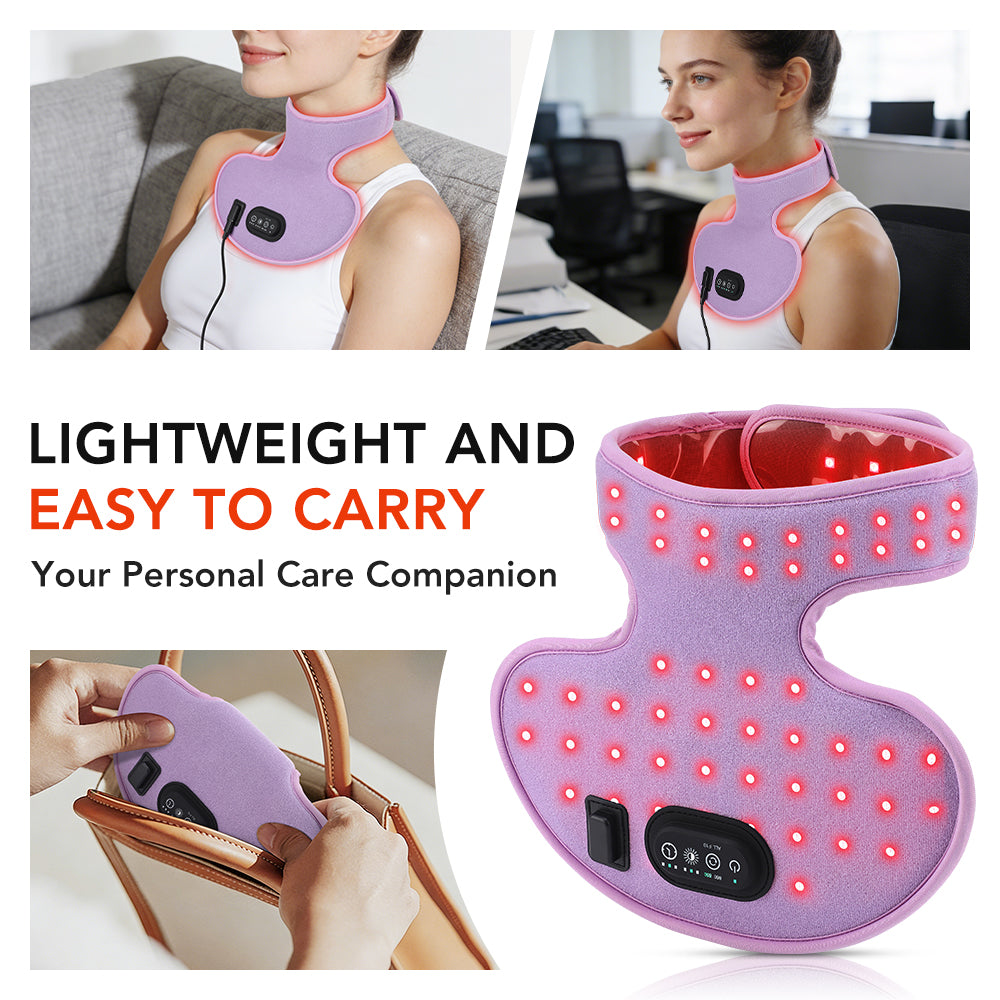 Morfone 72 LED 660nm+850nm near infrared Red Light Therapy Portable Wrap for Neck Pain Relief