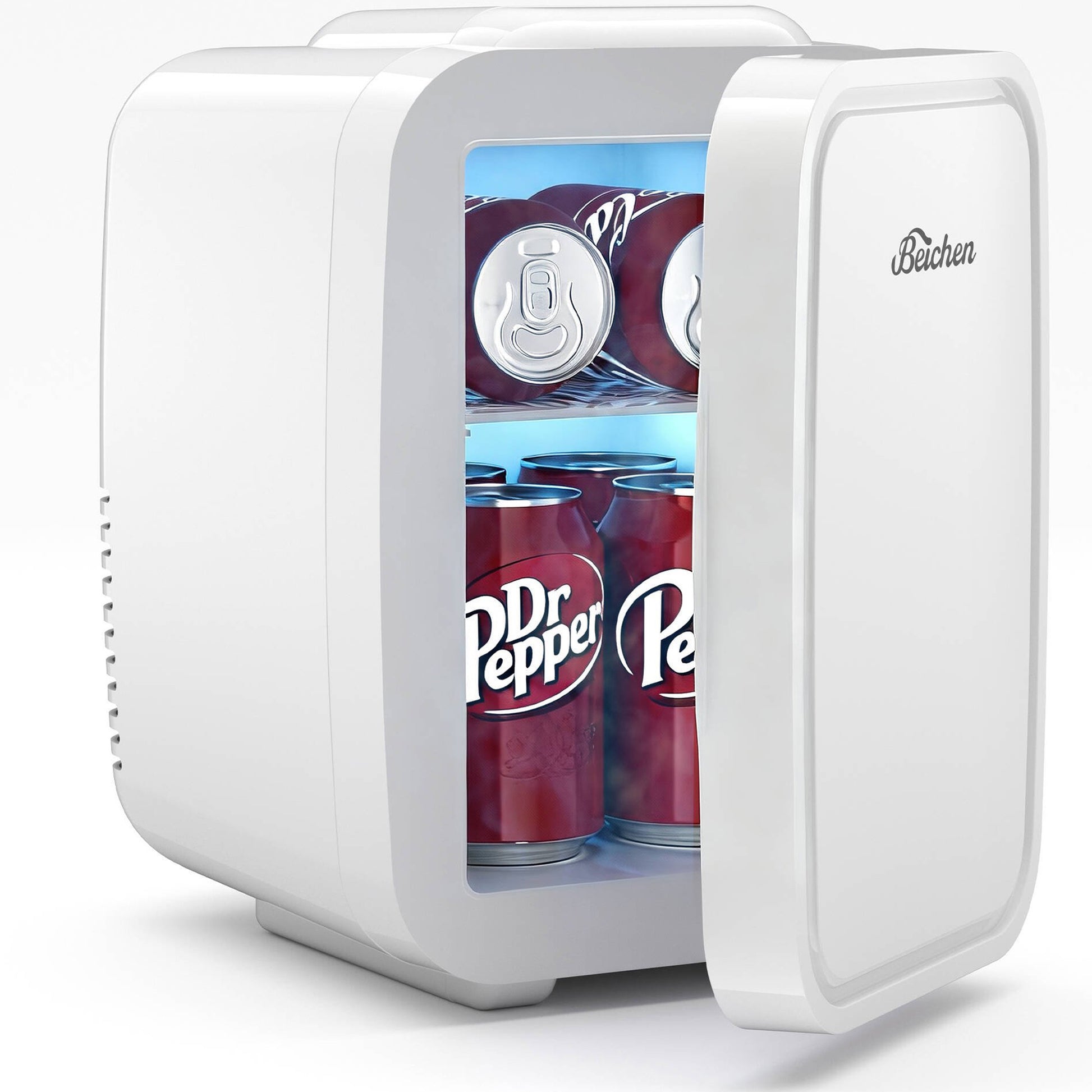 BEICHEN Mini Fridge, 4L/6 Can Small Refrigerator for Bedroom, Car, Office & Dorm,110V AC/ 12V DC Thermoelectric Cooler and Warmer for Cosmetics, Beverage and Food, Black