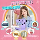 Mini Sewing Machine with Extension Table, Dual Speed Portable Sewing Machine for Beginners with Light, Sewing Kit for Household Use, Blue(Green)