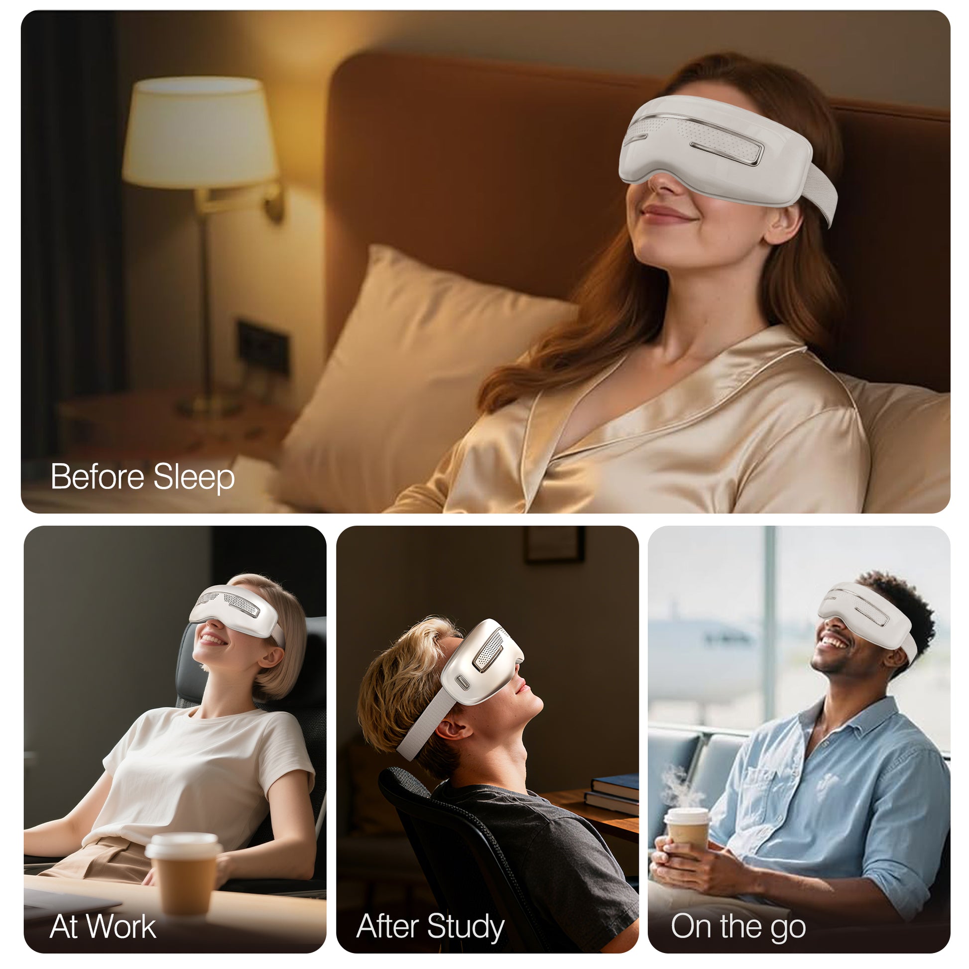 Morfone Hot Cold Eye Massager with Bluetooth Music Playback to Relieve Eye Fatigue Mother's Day gift
