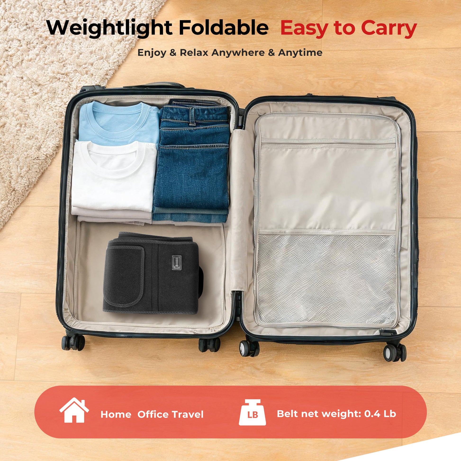Morfone Red Light Belt for the Body, 660nm and 850nm Infrared Light Wrap, Red Light Pad Mat for Back, Shoulders, Waist, and Knees, Gift for Women Men Fathers Day