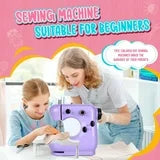 Mini Sewing Machine with Extension Table, Dual Speed Portable Sewing Machine for Beginners with Light, Sewing Kit for Household Use, Blue(Green)