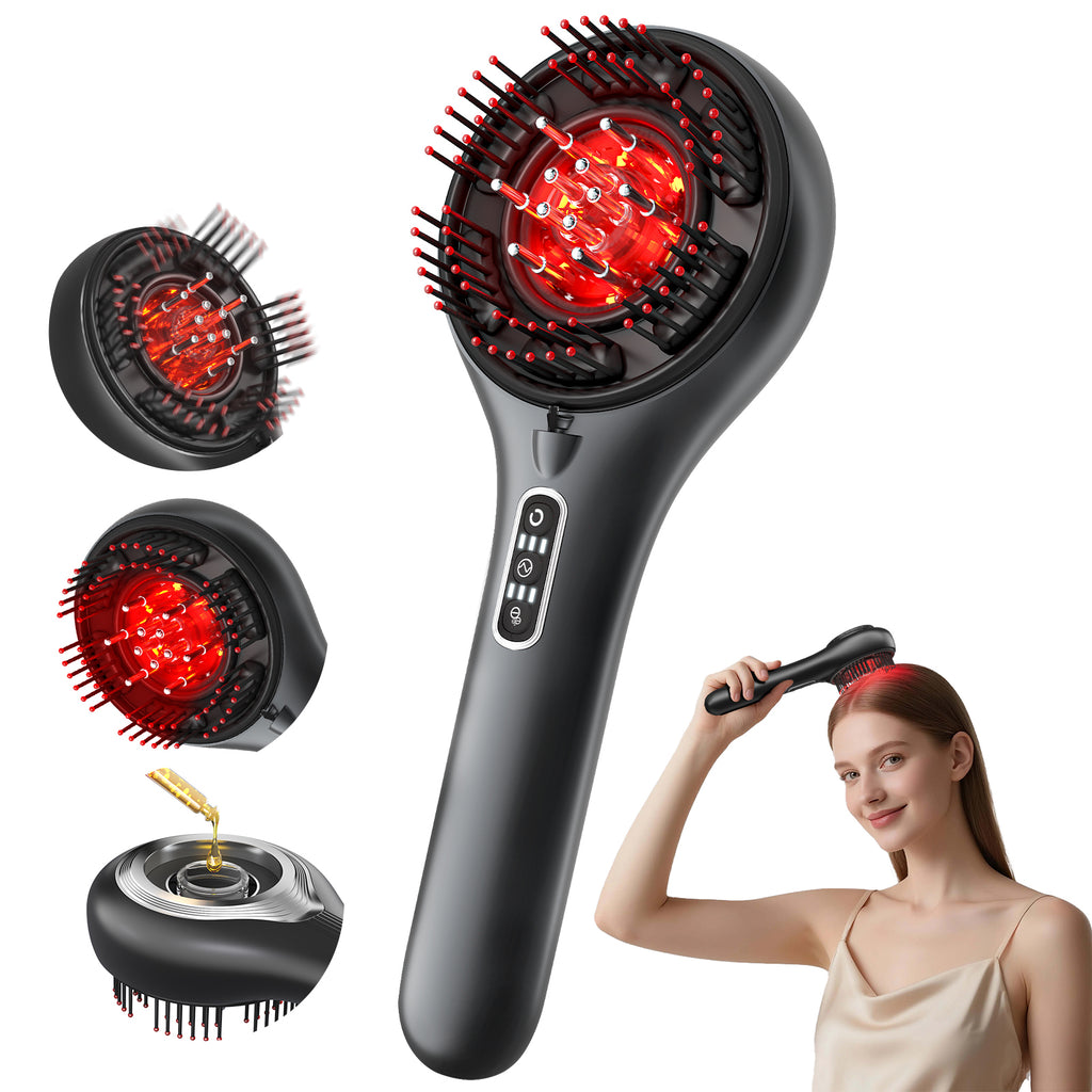 Morfone 6-Roller 650nm Red Light Scalp Massager Comb Electric Scalp Massage Comb