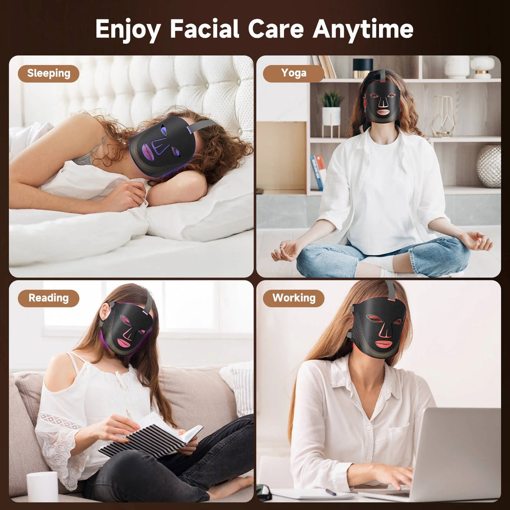 Morfone 660+850nm Dual Wavelength Red Light Therapy Lamp for the Face Remote Controlled Portable Home Skincare Kit