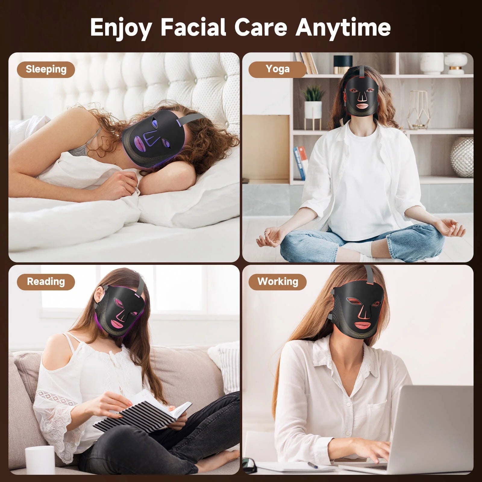 Morfone 660+850nm Dual Wavelength Red Light Therapy Lamp for the Face Remote Controlled Portable Home Skincare Kit