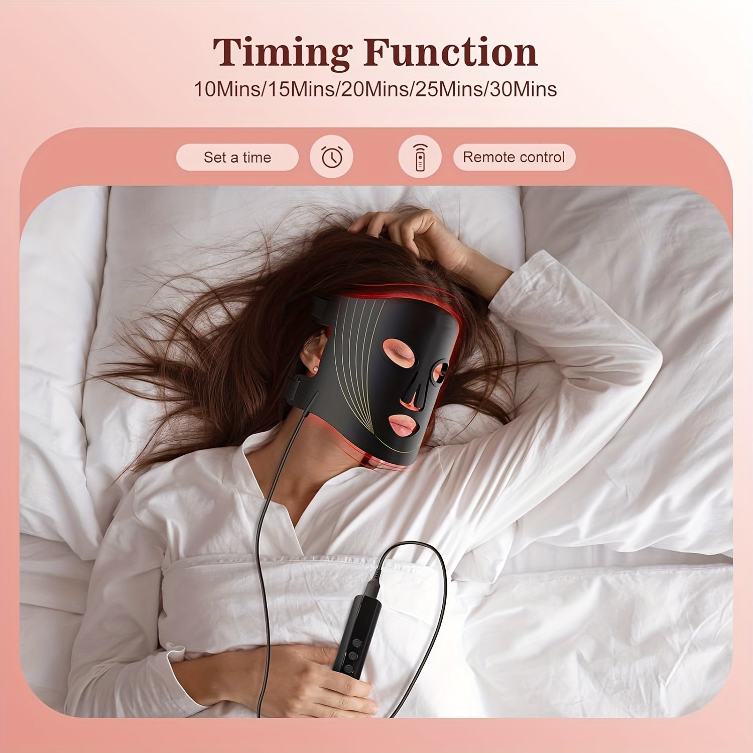 Morfone 660+850nm Dual Wavelength Red Light Therapy Lamp for the Face Remote Controlled Portable Home Skincare Kit