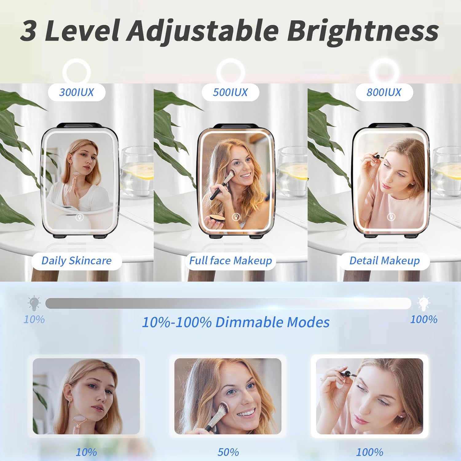 BEICHEN 4L Mini Skincare Fridge with LED Mirror – Portable Beauty Fridge for Makeup, Drinks, and Cosmetics – Quiet Small Refrigerator for Bedroom, Office, Dorm, or Car Use