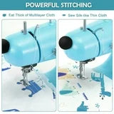 Mini Sewing Machine, Upgraded Electric Sewing Machine with Sewing Bag, Expansion Board, LED Light, Fast Stitch Suitable for Clothes,Jeans,Cutains,DIY Home Travel (Pink)