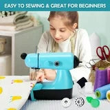 Mini Sewing Machine, Upgraded Electric Sewing Machine with Sewing Bag, Expansion Board, LED Light, Fast Stitch Suitable for Clothes,Jeans,Cutains,DIY Home Travel (Pink)