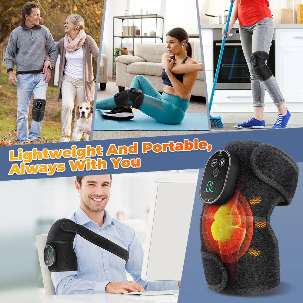 Morfone Cordless Knee Massager Heated Knee Brace with 6 Heat Levels & 3 Vibration  3 Timer