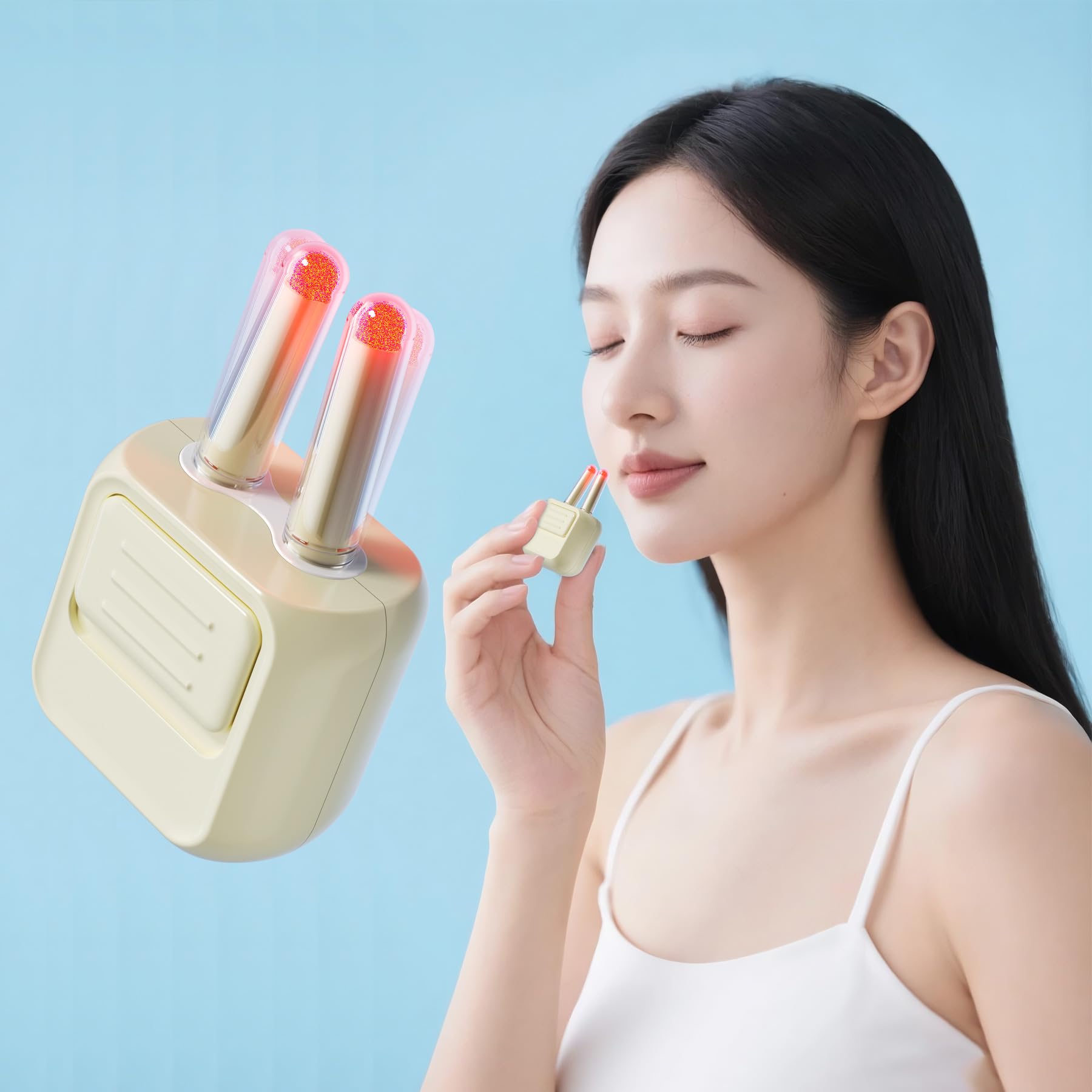 Morfone 3-Speed Portable Red Light Nasal Relief Device for Allergic Rhinitis and Nasal Congestion – White