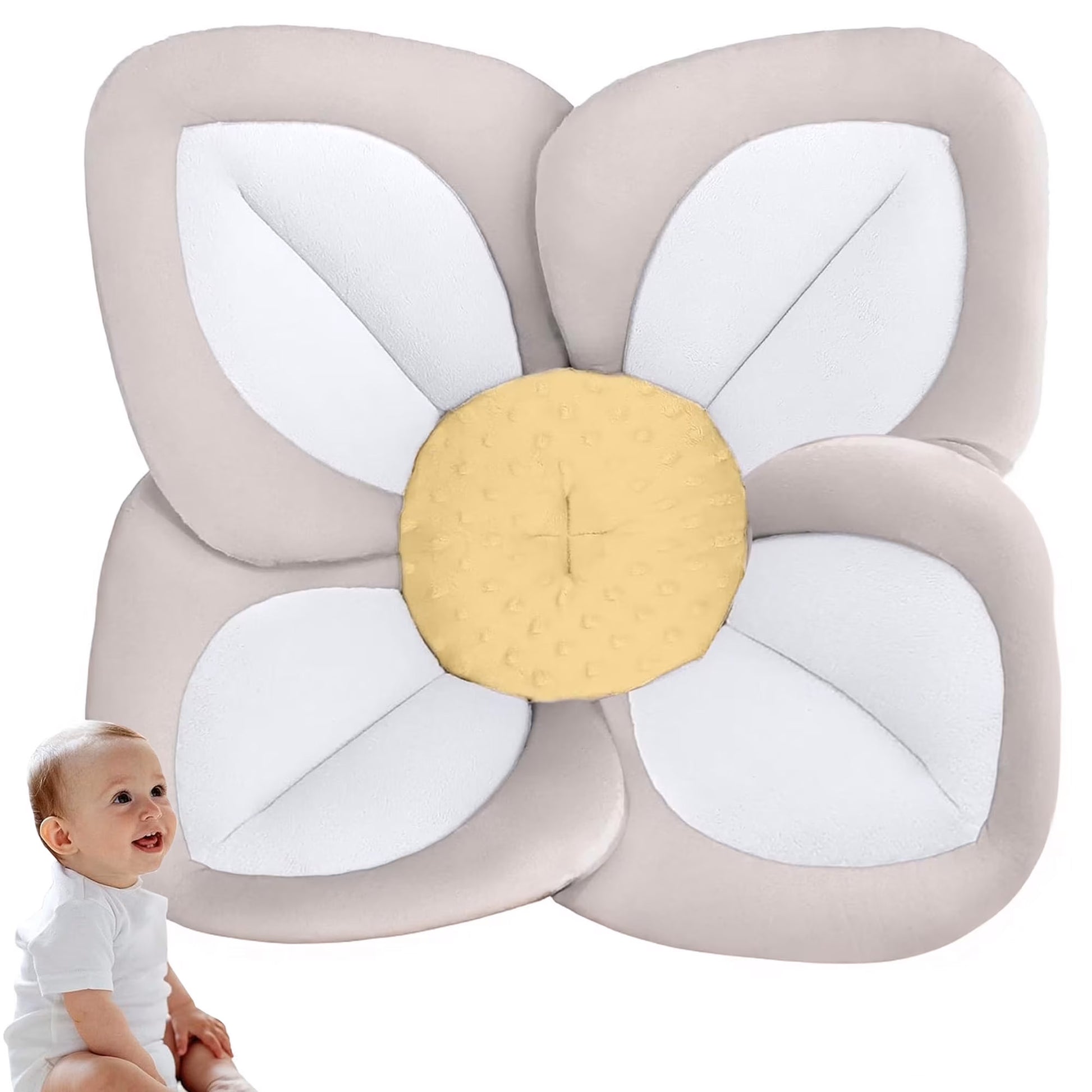 Morfone Baby Bath Seat, Baby Bathtub Pad for Newborn Infants to Toddler 0 to 6 Months and up,Gray
