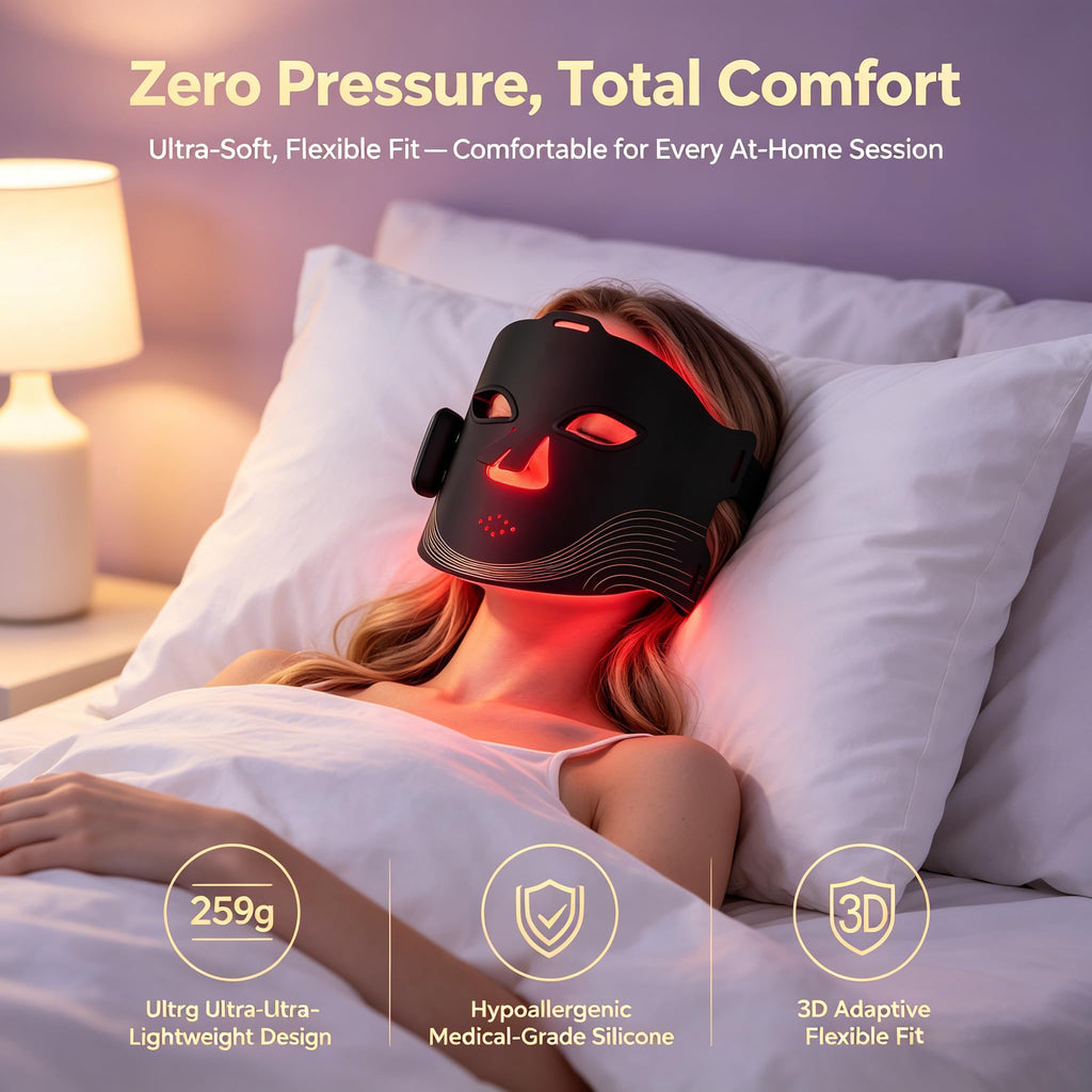 Morfone 2000mAh 660nm 850nm Red Light Therapy Device Wireless LED Face Therapy Device with Remote Control