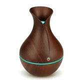 Anoak Colorful Mini Humidifier, Flower Shape Humidifier Desktop Cool Humidifier 7 colors,Super Quiet for Car, Office Room, Bedroom,etc. (Dark wood)