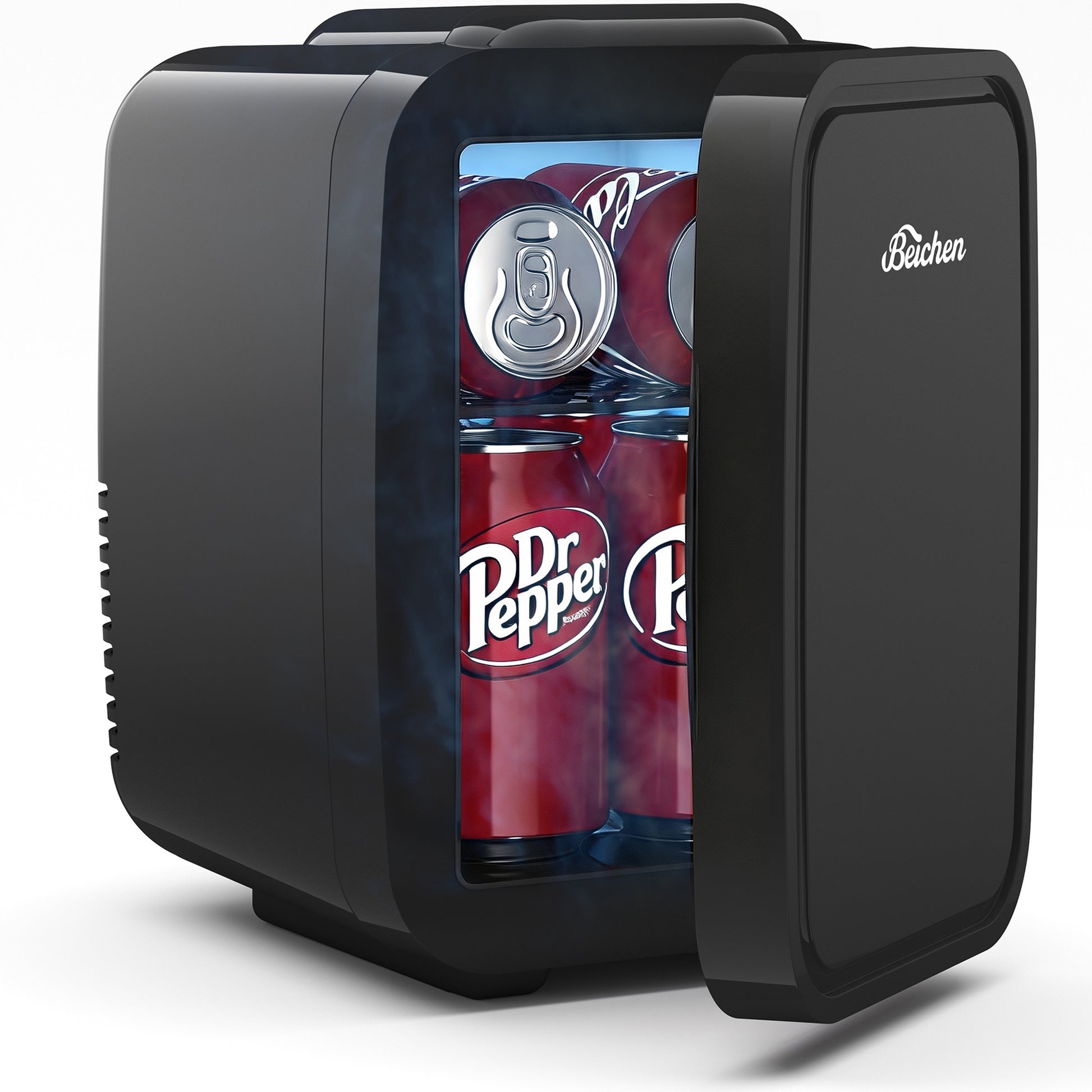 BEICHEN Mini Fridge, 4L/6 Can Small Refrigerator for Bedroom, Car, Office & Dorm,110V AC/ 12V DC Thermoelectric Cooler and Warmer for Cosmetics, Beverage and Food, Black