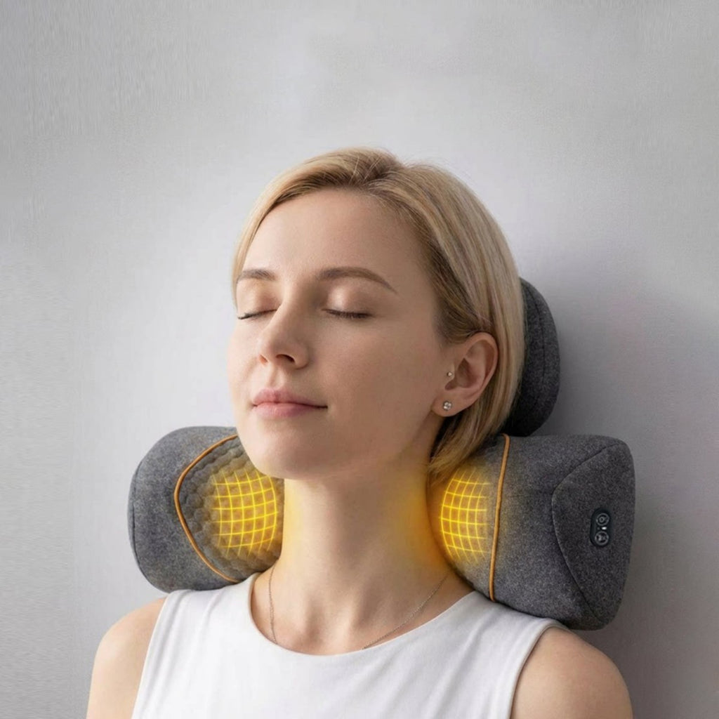 Morfone 3-in-1 with Heat Vibration & Air Pressure Neck Massage Pillow Cervical Support Therapy Pillow