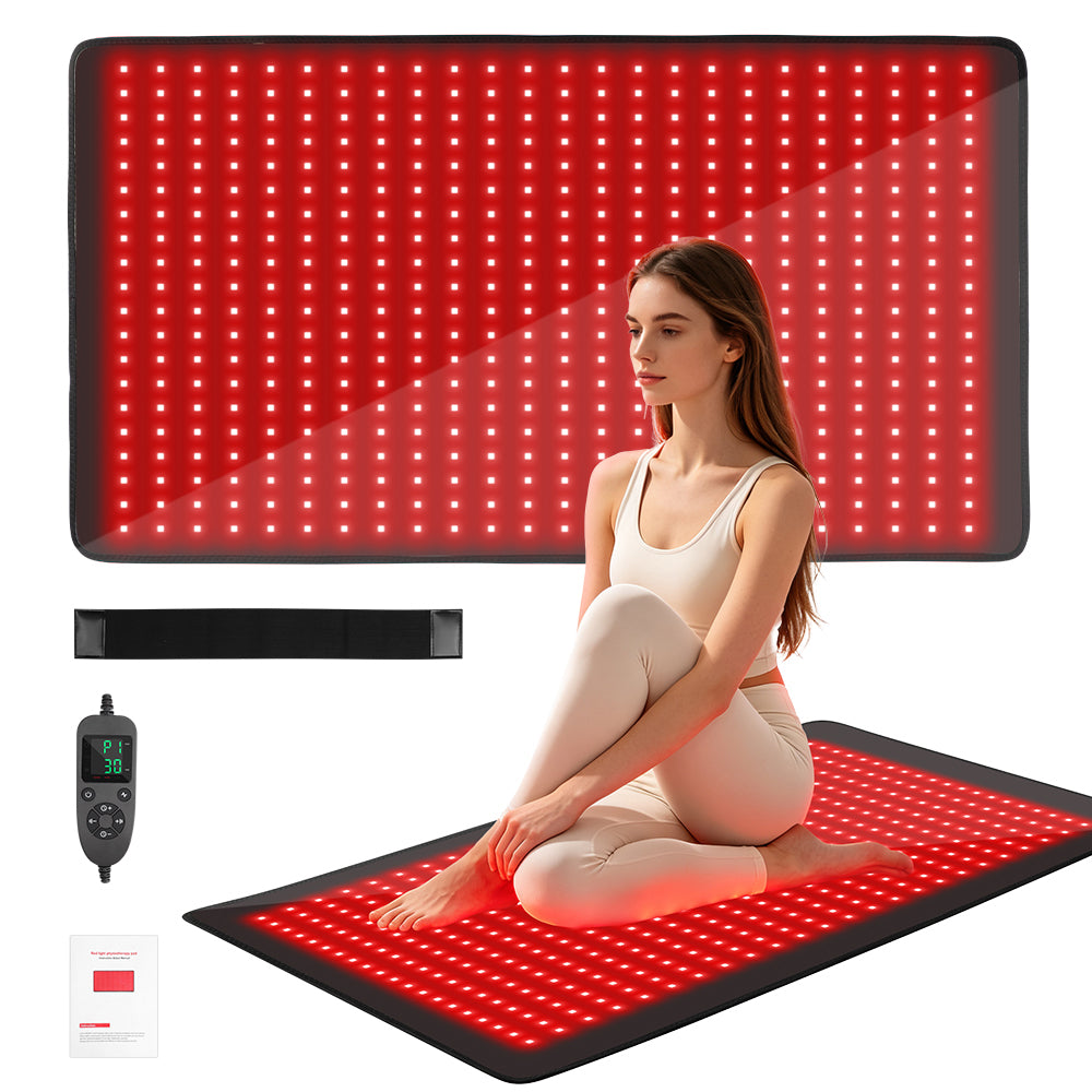 Morfone 480 LED 36x20 inche 660nm 850nm NIR Red Light Therapy Blanket Full Body Infrared Therapy Mat Heating Pad