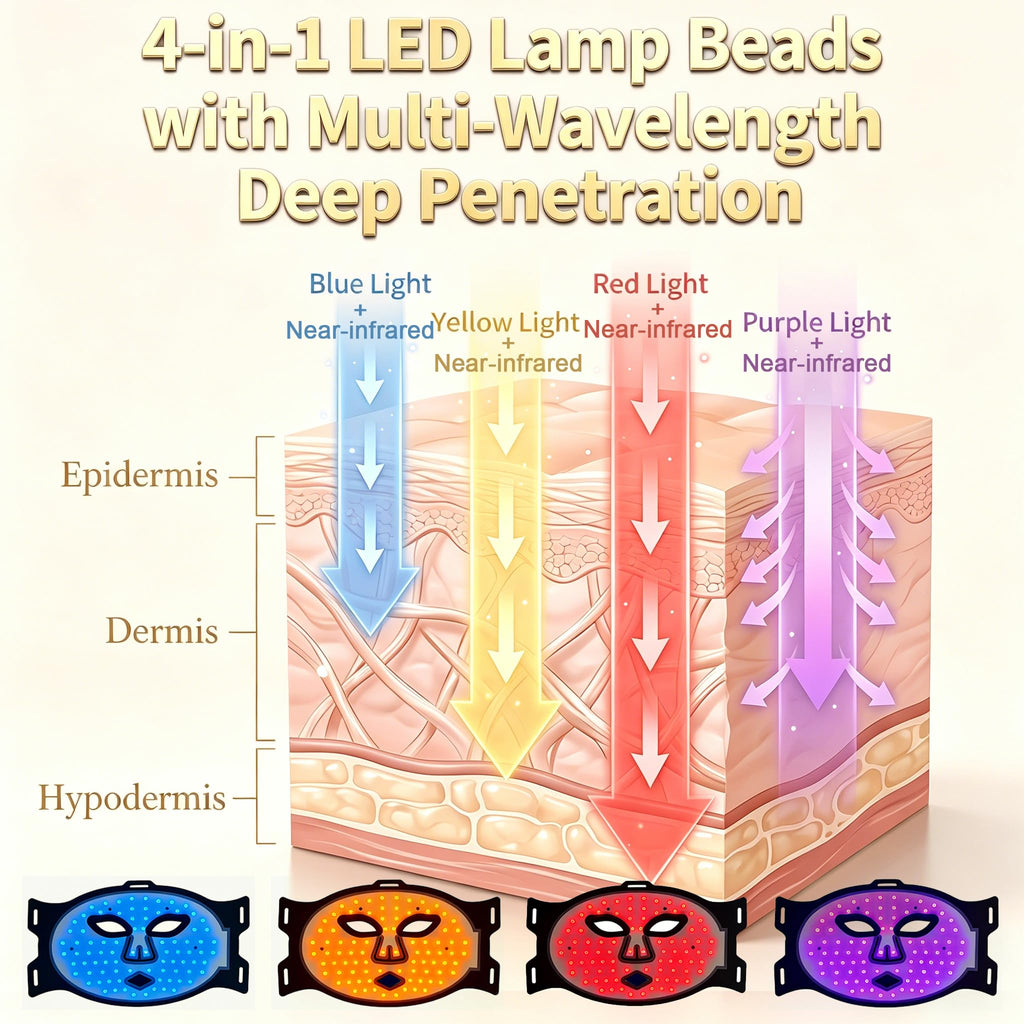 Morfone 2000mAh 660nm 850nm Red Light Therapy Device Wireless LED Face Therapy Device with Remote Control