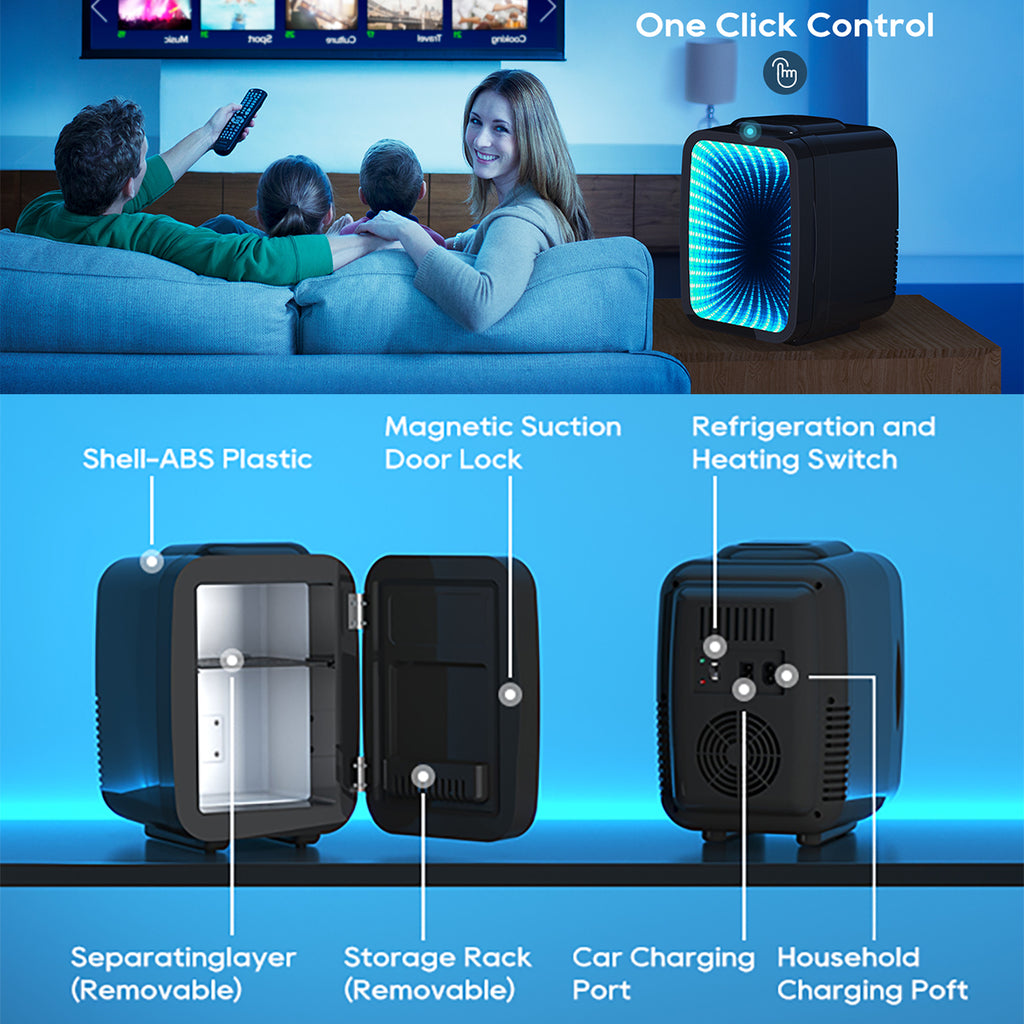 Morfone 4L  Control Cool Warm Car Home and Camping Mini Fridge for  Summer