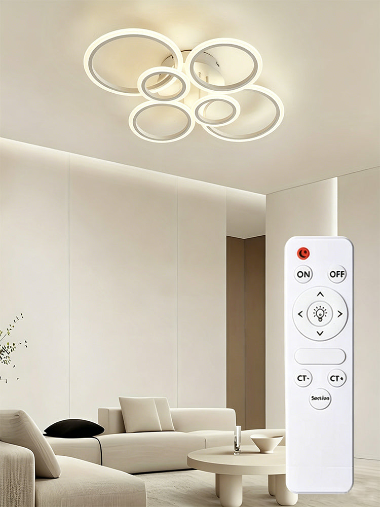 Beichen 6 Rings Modern LED Ceiling Light 4000K Flush Mount Ceiling Lamp
