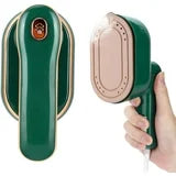 Portable Iron Steamer for Clothes, Compact Travel Size Mini Steamer,180° Foldable Small Iron, 970W Handheld Steamer Support Dry and Wet Ironing for Home Travel College (Green)